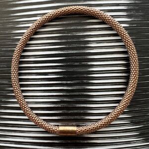 Rose Gold Plated Sterling Silver Popcorn Mesh Bracelet